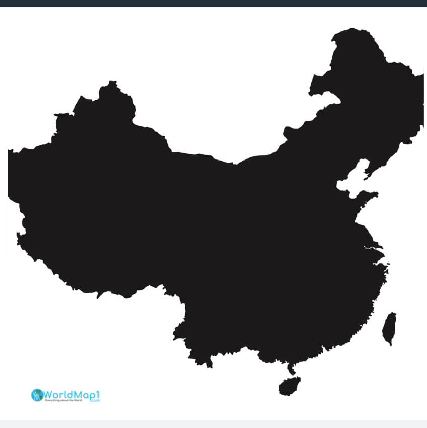 China Taiwan Black Map